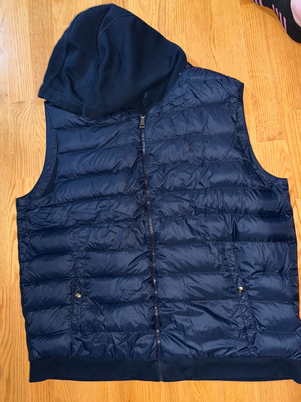 Polo by Ralph Lauren Navy Quilted Hooded Puffer Vest
